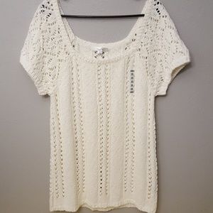 NWOT White Old Navy Crochet sweater